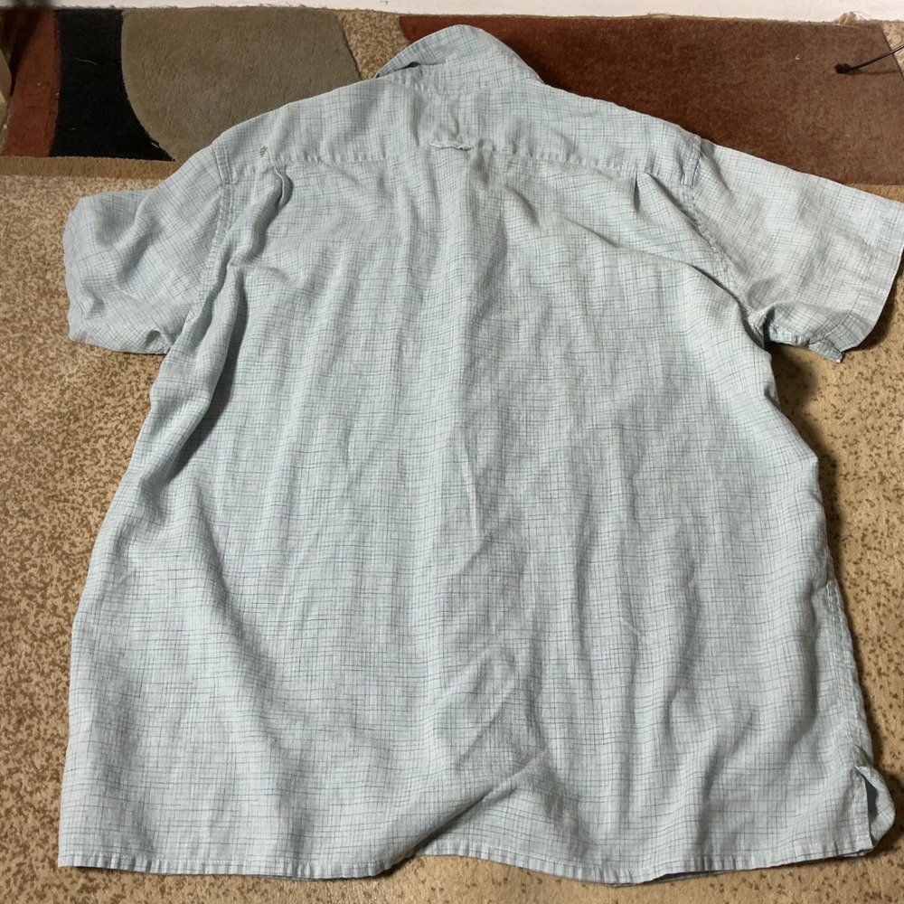 Royal Robbins Hempline Spaced Button Up Shirt Mens XXL Blue Grid Short Sleeve - Picture 7 of 7